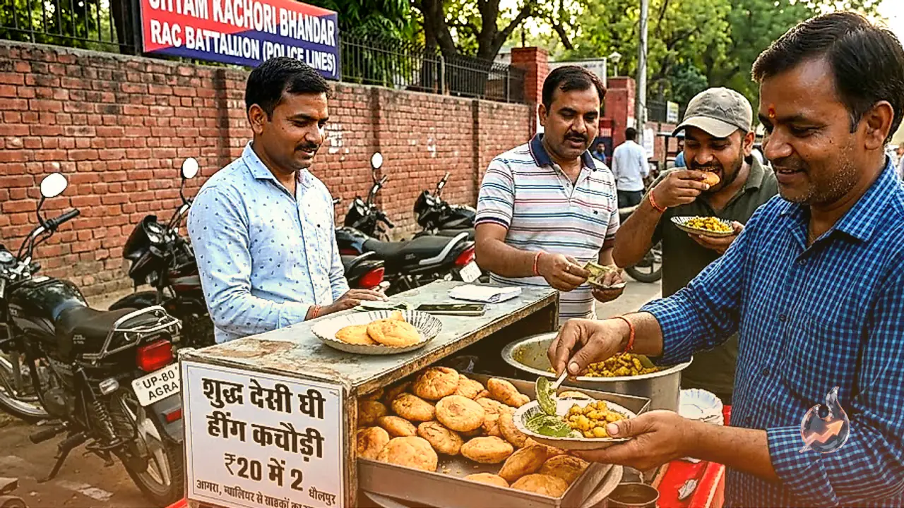 Dholpur Food Cart Serves Desi Ghee Hing Kachori Attracting Buyers From Agra And Gwalior