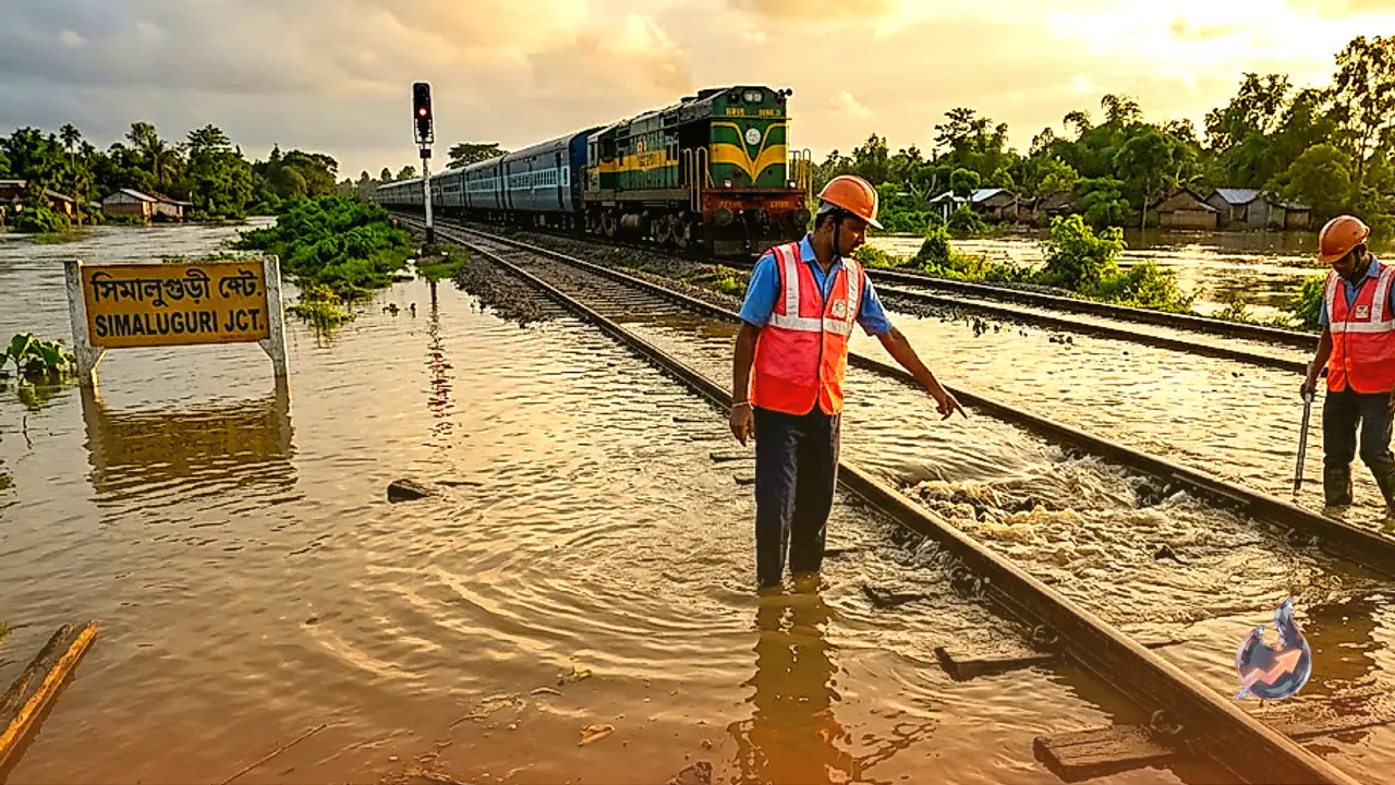 Dikho river in spate floods Simaluguri tracks, halting trains on two Assam sections