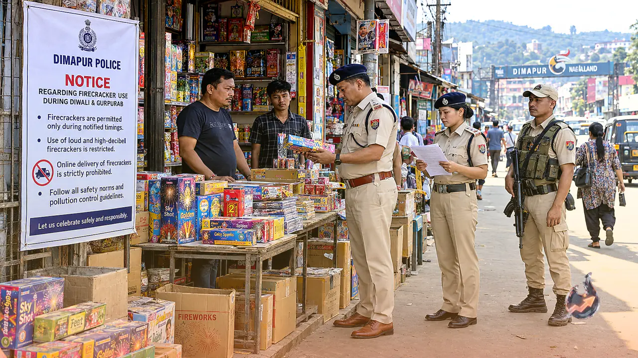 Dimapur Police Enforce Strict Firecracker Regulations Ahead of Diwali and Gurpurab Festivities