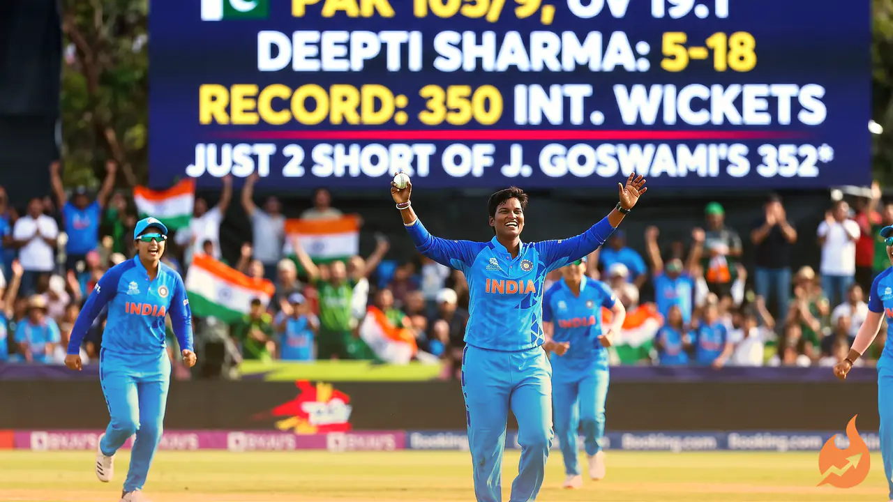 Deepti Sharma Makes History as First Spinner to 350 International Wickets, Now Just 2 Short of Jhulan Goswami's Record