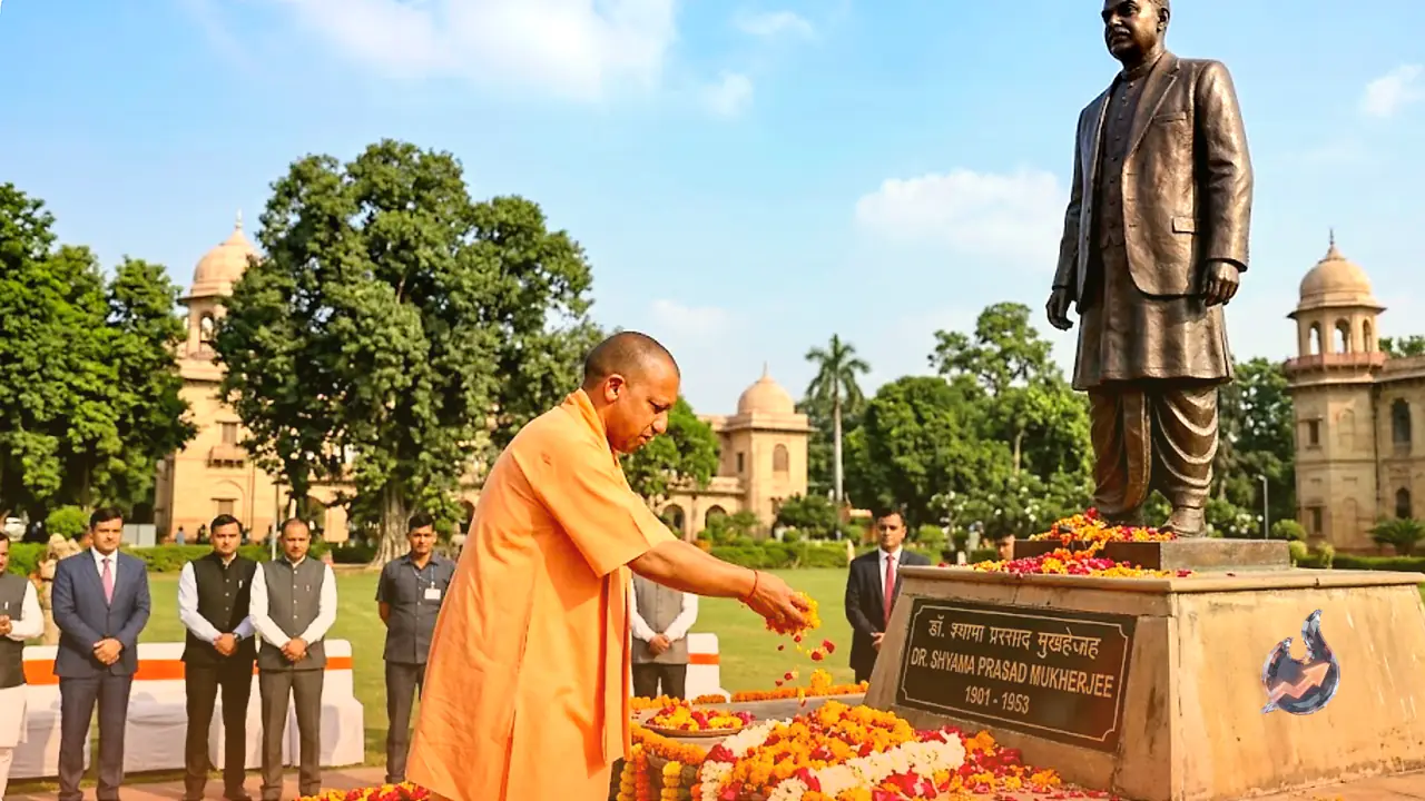 On Dr. Shyama Prasad Mukherjee's Birth Anniversary, Yogi Adityanath Pays Tribute in Lucknow