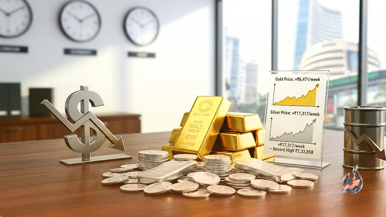 Gold Jumps Over ₹6,400 in a Single Week as Silver Storms Past ₹2.33 Lakh on a Weaker Dollar