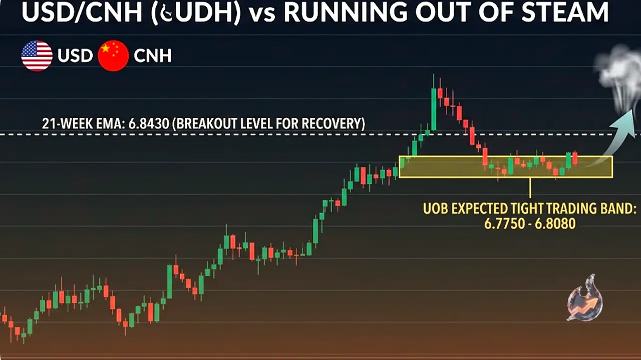 The Dollar's Push Against the Yuan Runs Out of Steam, With UOB Betting on a Tight 6.7750 to 6.8080 Band