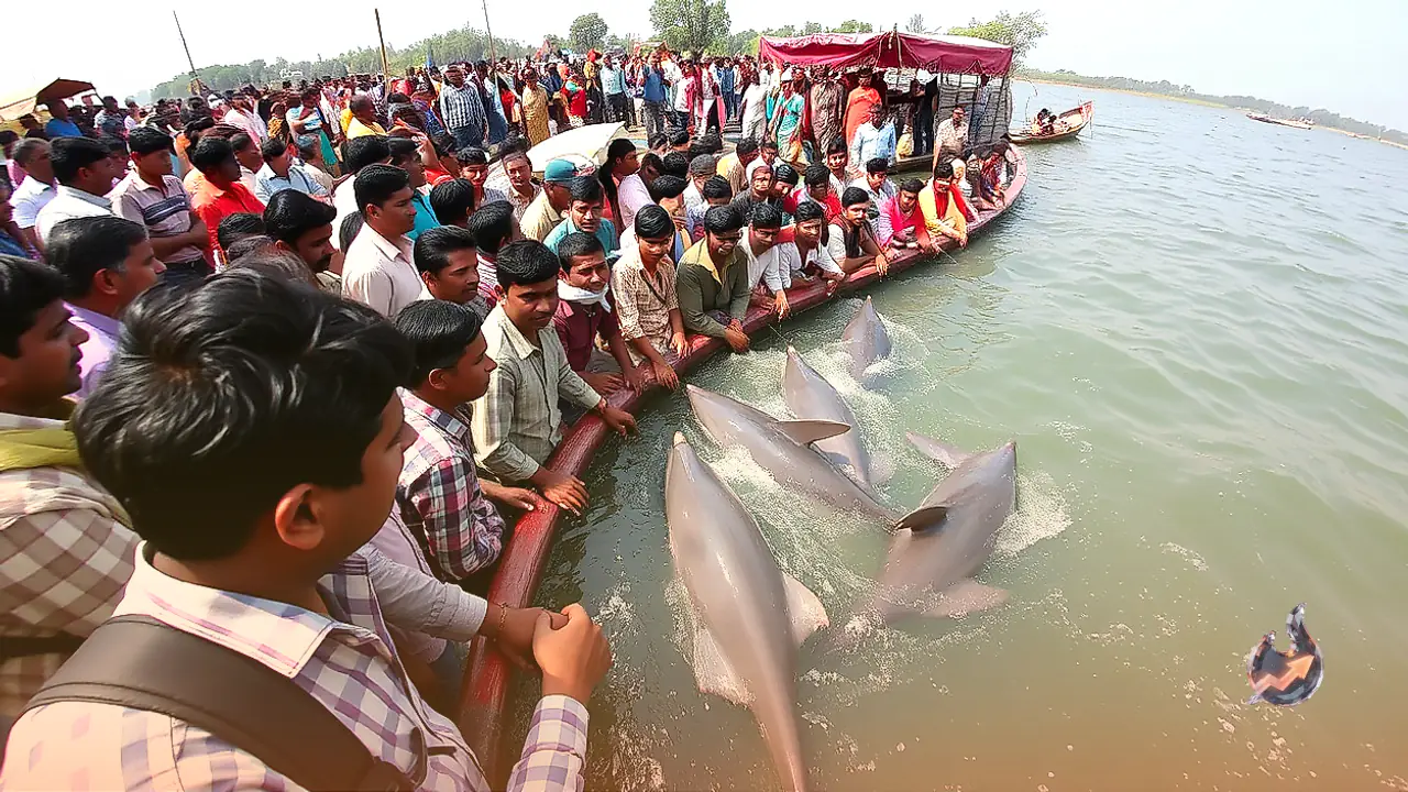 भागलपुर में गंगा नदी के घाटों पर बढ़ी डॉल्फिन की हलचल, नावों में बजर लगाने की तैयारी