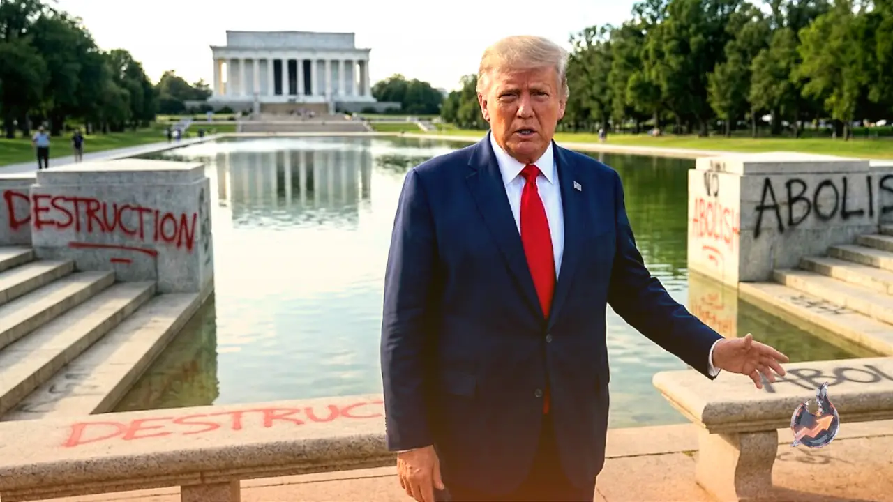 Donald Trump Decries Vandalism at Restored Reflecting Pool, Warns of 10-Year Prison Terms