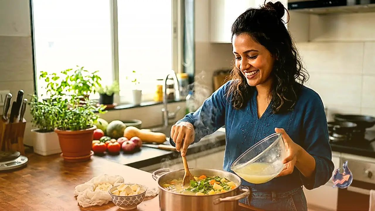 Turn Leftover Whey from Homemade Paneer into a Delicious Vegetable Soup