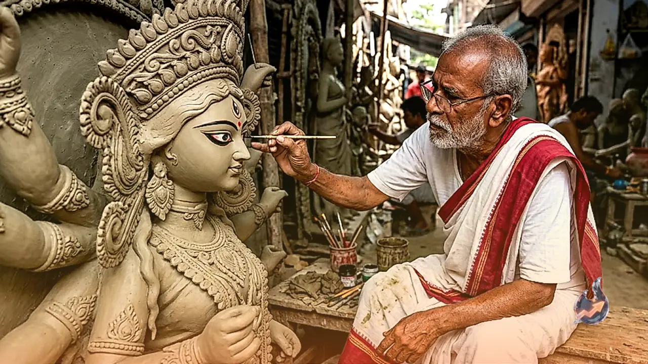 Durga Puja Celebrations in West Bengal: Unpacking the Sacred Chakshu Daan Ritual and the Red-Bordered Saree Tradition