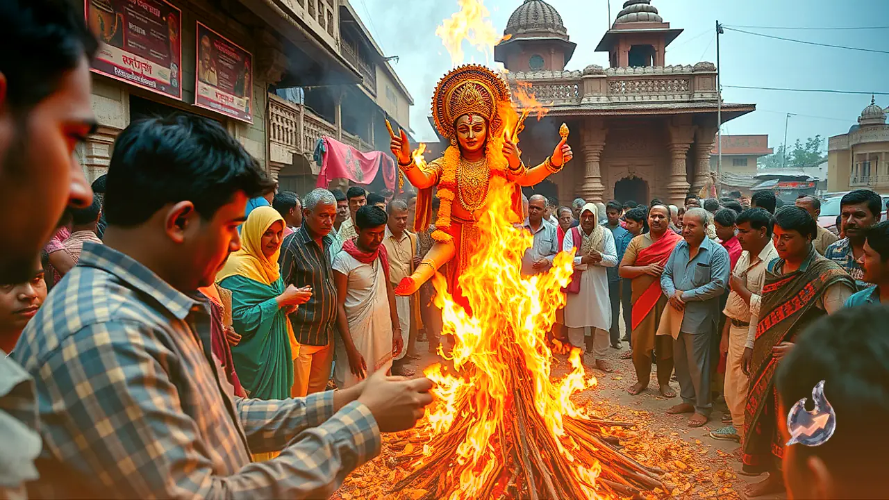 Dussehra Defies Tradition in Bijainagar as 41-Foot Mahishasura Effigy Burns Instead of Ravana