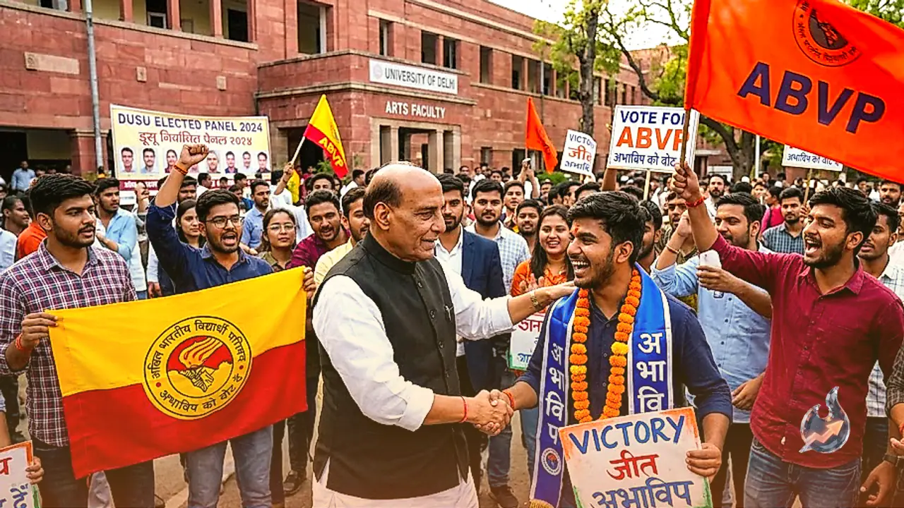 डूसू चुनावों में एबीवीपी की जोरदार जीत पर राजनाथ सिंह ने दी बधाई, बोले राष्ट्र प्रथम की सोच पर युवाओं ने जताया भरोसा