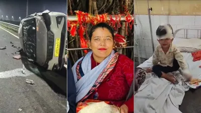 Three Dead in Budaun Expressway Car Crash as Two-Year-Old Toddler Cries for Deceased Mother at Hospital
