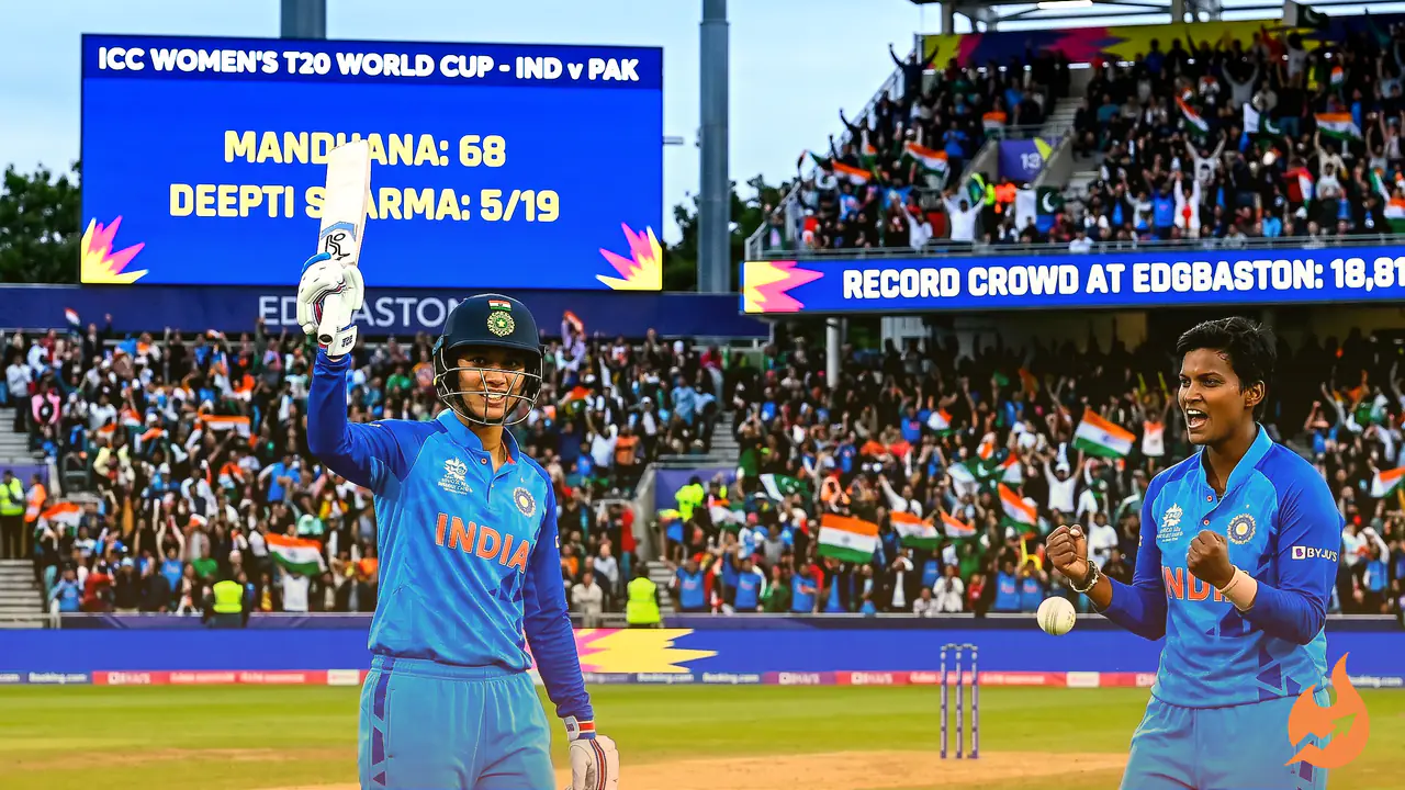 India Crush Pakistan by 64 Runs at Edgbaston as a New Crowd Record Lights Up the Stands