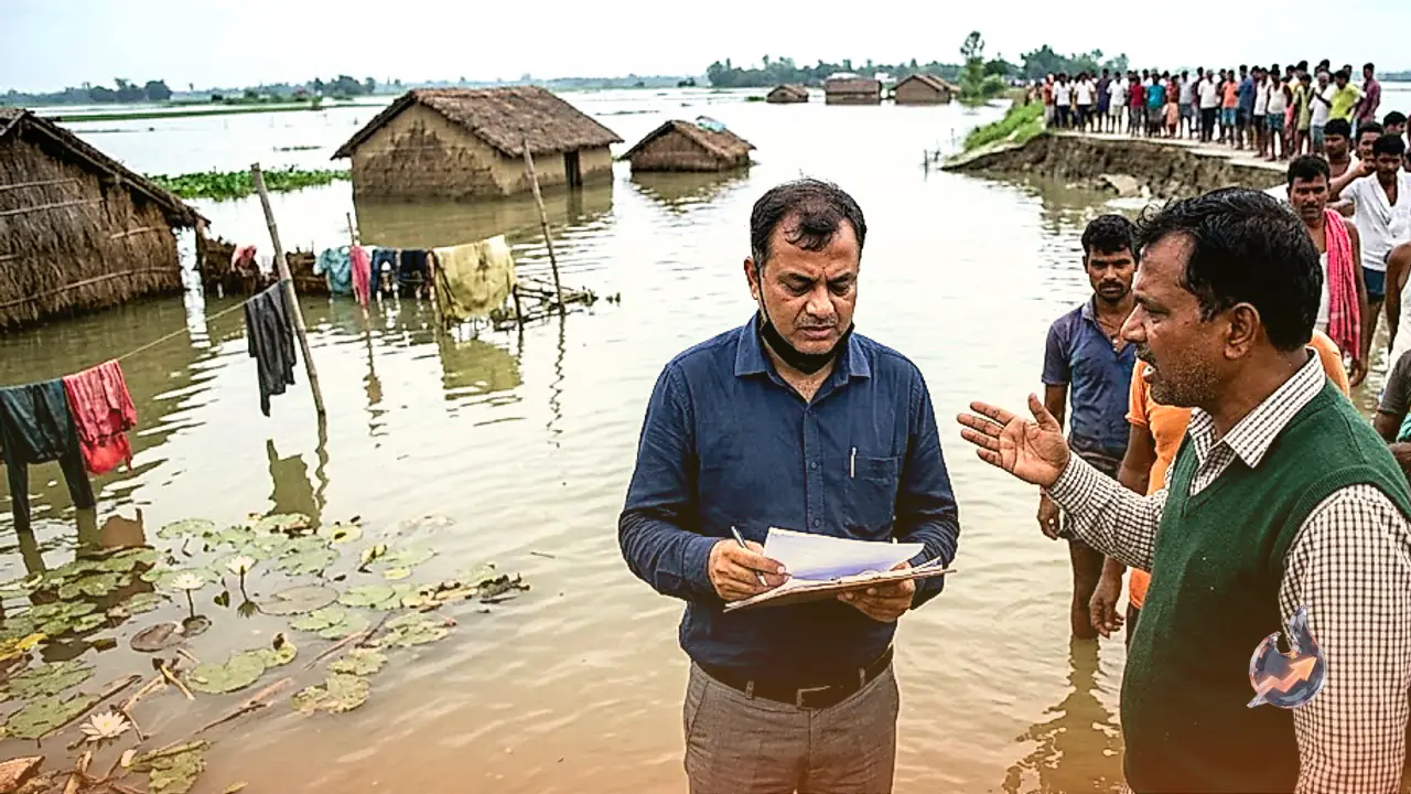 बैकुंठपुर में तटबंध टूटने से तबाही, 11 घंटे में इंजीनियर निलंबित और जांच के आदेश