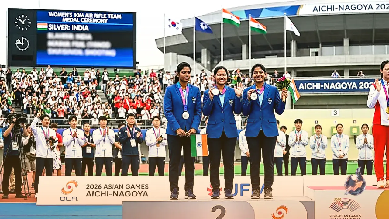 एशियाई खेल 2026 में भारतीय महिला निशानेबाजों ने जीता रजत पदक, देश भर से मिली सराहना