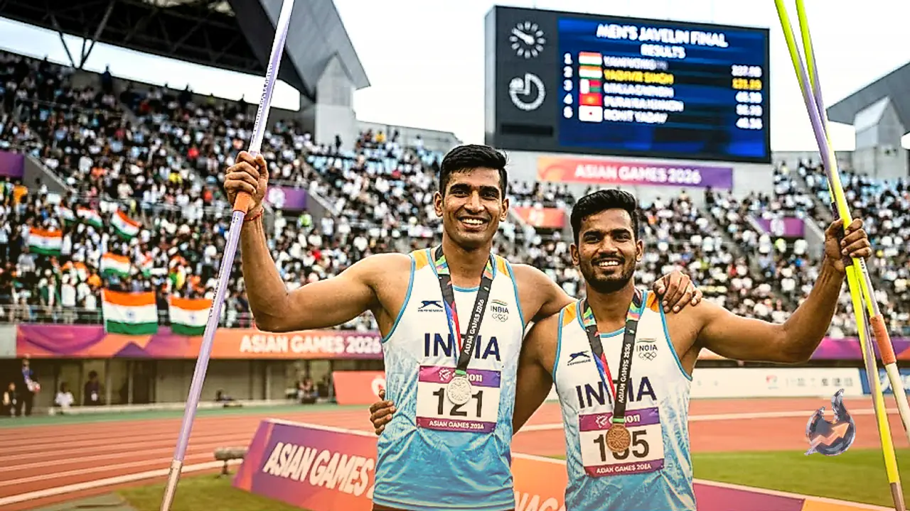 एशियन गेम्स 2026 में भाला फेंक स्पर्धा के पोडियम पर भारत का दबदबा, यशवीर सिंह और रोहित यादव ने जीते पदक