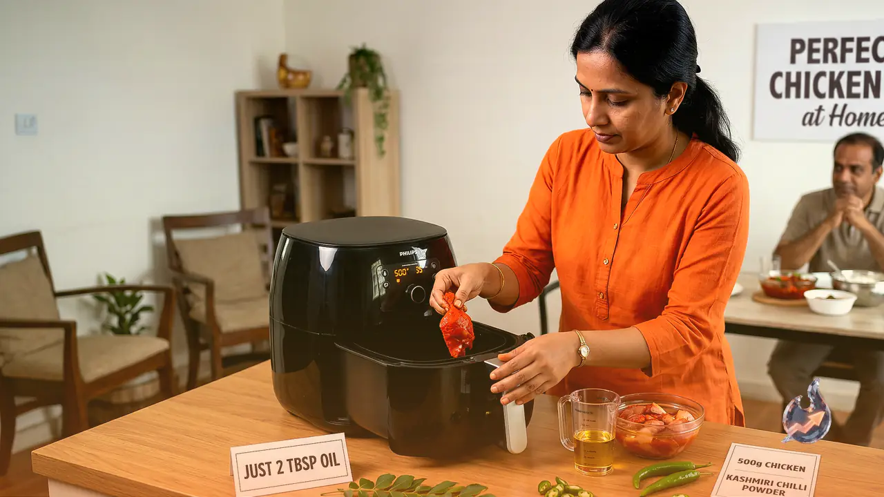 एयरफ्रायर में सिर्फ 2 चम्मच तेल से बनाएं परफेक्ट Chicken 65, जानिए पूरी विधि