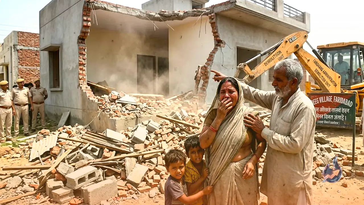 Faridabad Administration Demolishes New House Built Over Decades of Savings in Deeg Village as Family Cries Foul