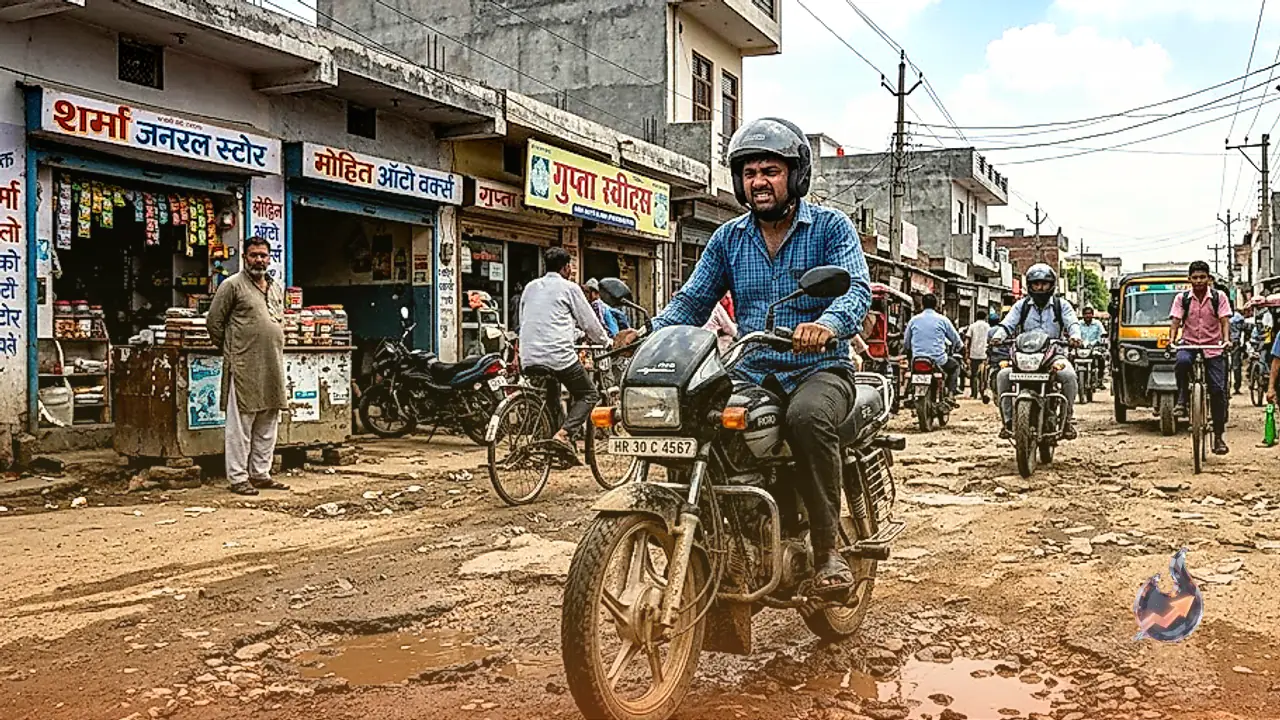 Commuters and Local Businesses Suffer as Sahupura Road in Ballabhgarh Remains Potholed for Five Years