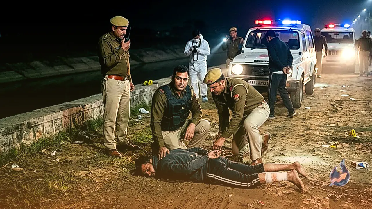 Major Faridabad Police Crackdown: Two Notorious Delhi Gangsters Arrested After Late-Night Gunfight Near Mawai Canal