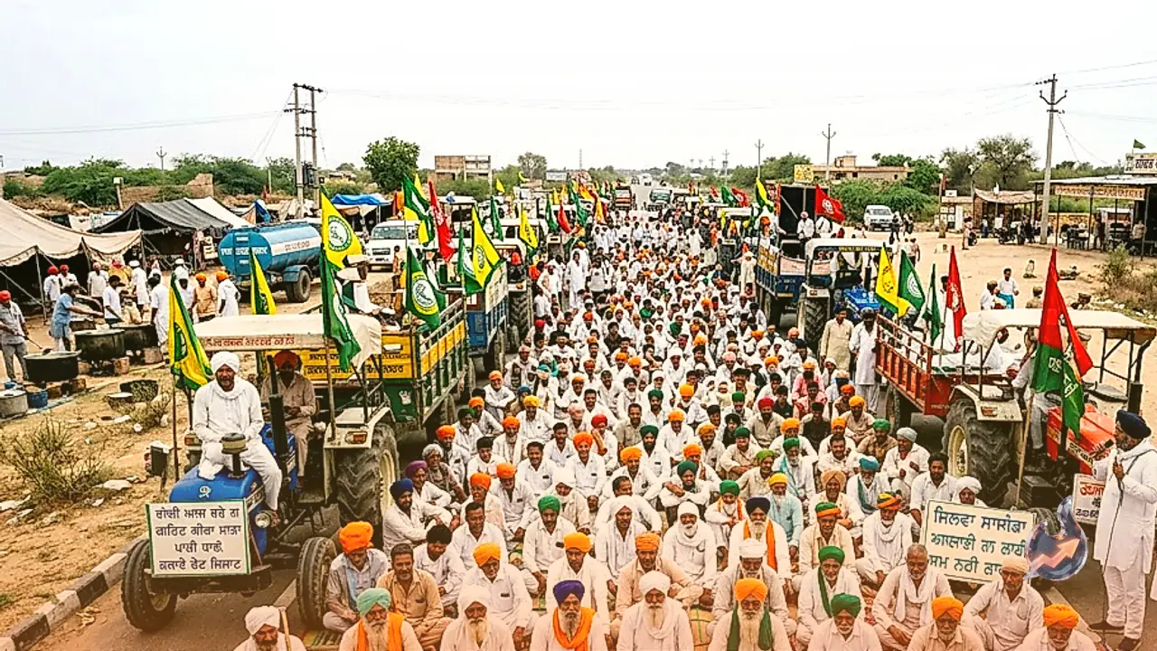 श्रीगंगानगर में 39वें दिन उग्र हुआ किसान आंदोलन, डब्बर मोड़ पर जाम और बिरधवाल हेड कब्जे की चेतावनी