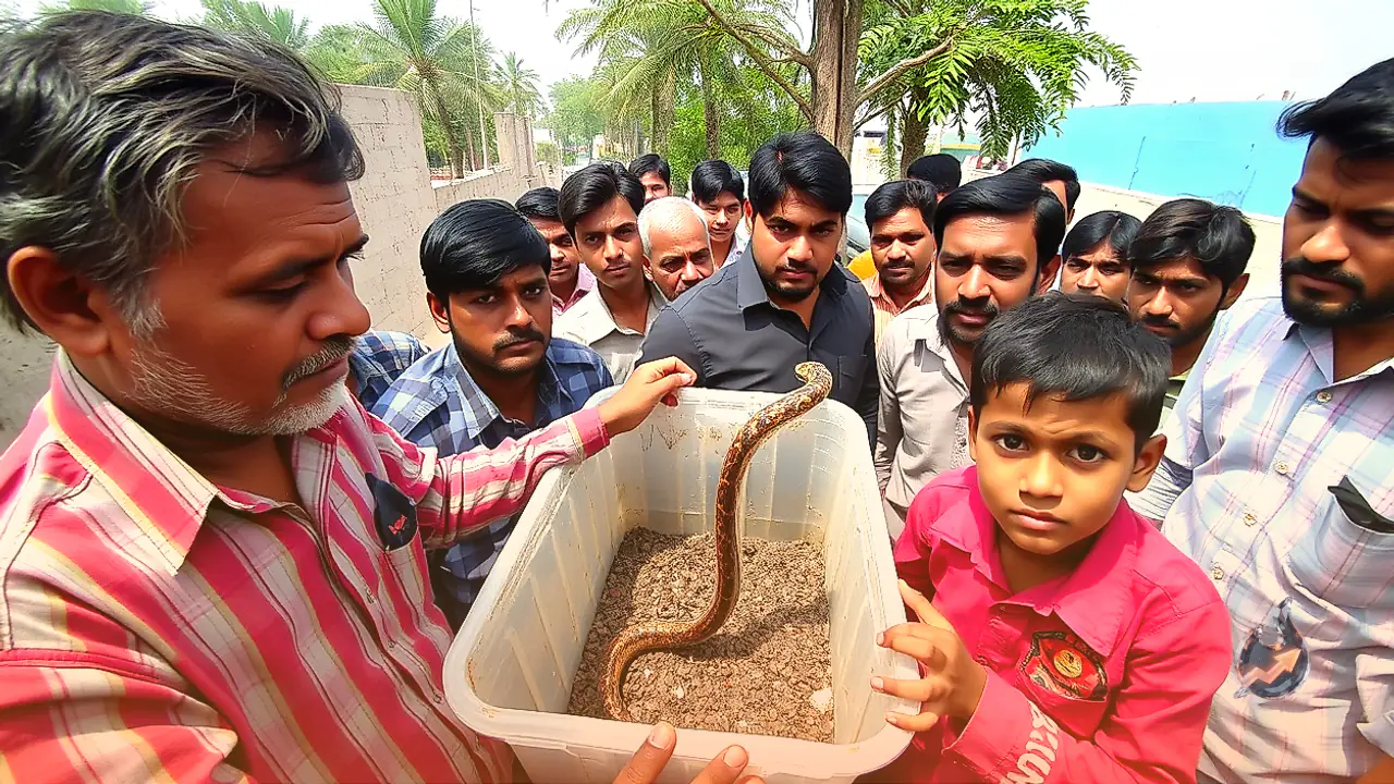 Father Traps Live Snake in Container After Son Is Bitten and Rushes Both to Supaul Hospital