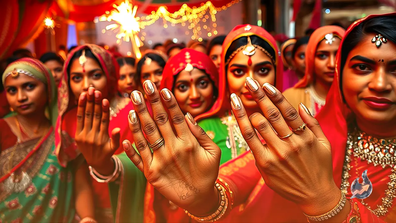 Festive Garba Outfits Spark Surge in Press-On Nails Styled with Oxidised Silver Charms and Traditional Accents