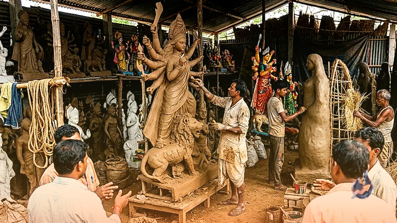 Festive Rush Grips Jagdalpur As Durga Idol Orders Surge Up To 1.5 Lakh