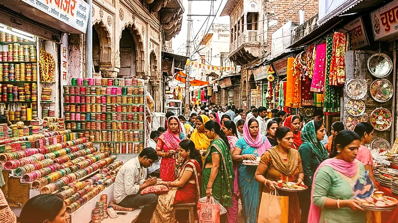 Festive Vibe at Ajmer Chudi Bazaar for Karwa Chauth Shopping and Mehndi Application