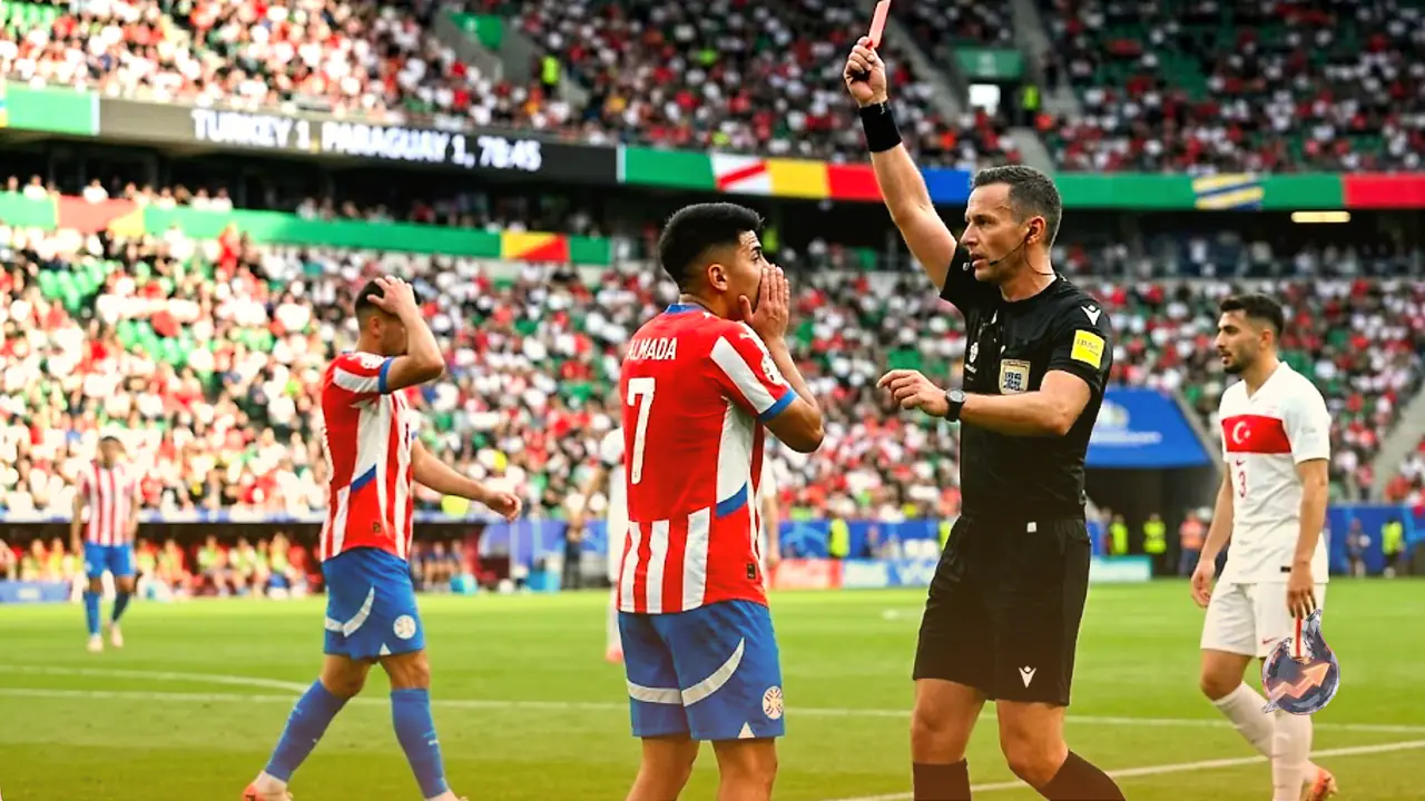 Historic Red Card Shown as World Cup Player Sent Off for Covering His Mouth