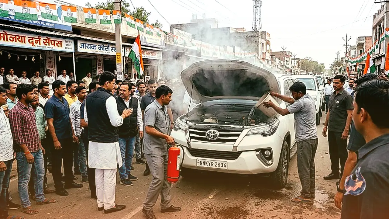 Fire Breaks Out in Sachin Pilot's Convoy Vehicle During Tonk Roadshow in Rajasthan