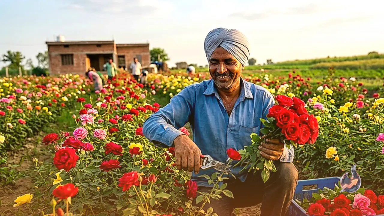 Firozabad Farmer Transforms His Fortune Through Commercial Rose Cultivation