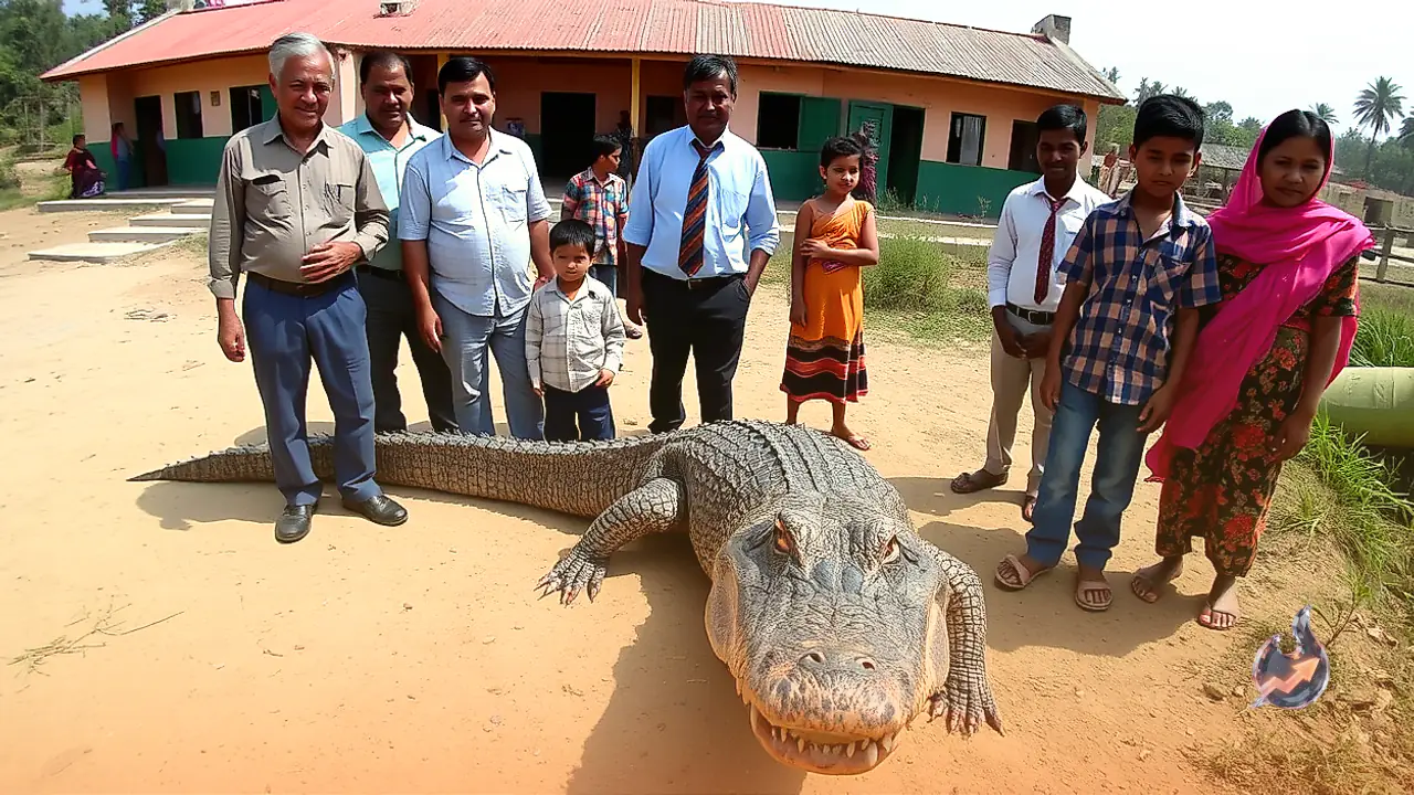 Five Foot Crocodile Wanders Into Government School In Dudni, Rescued And Released Into Jawai Dam