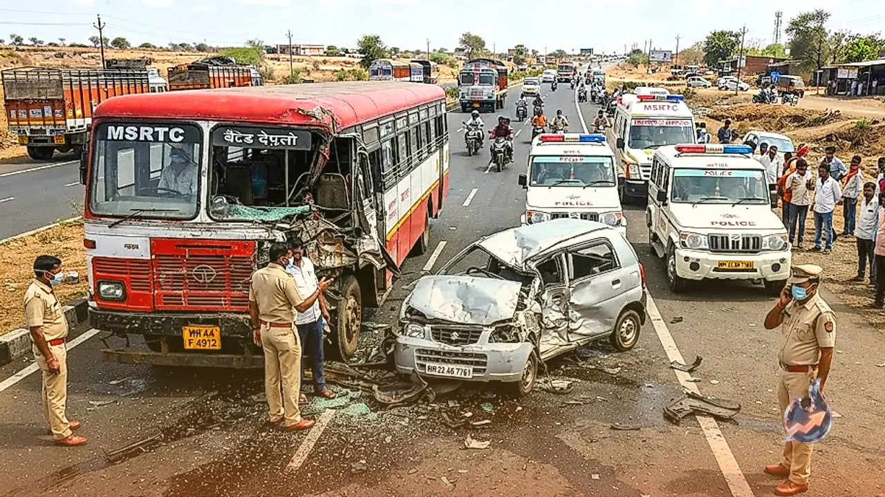 Five killed in horrific bus-car collision in Beed, Maharashtra
