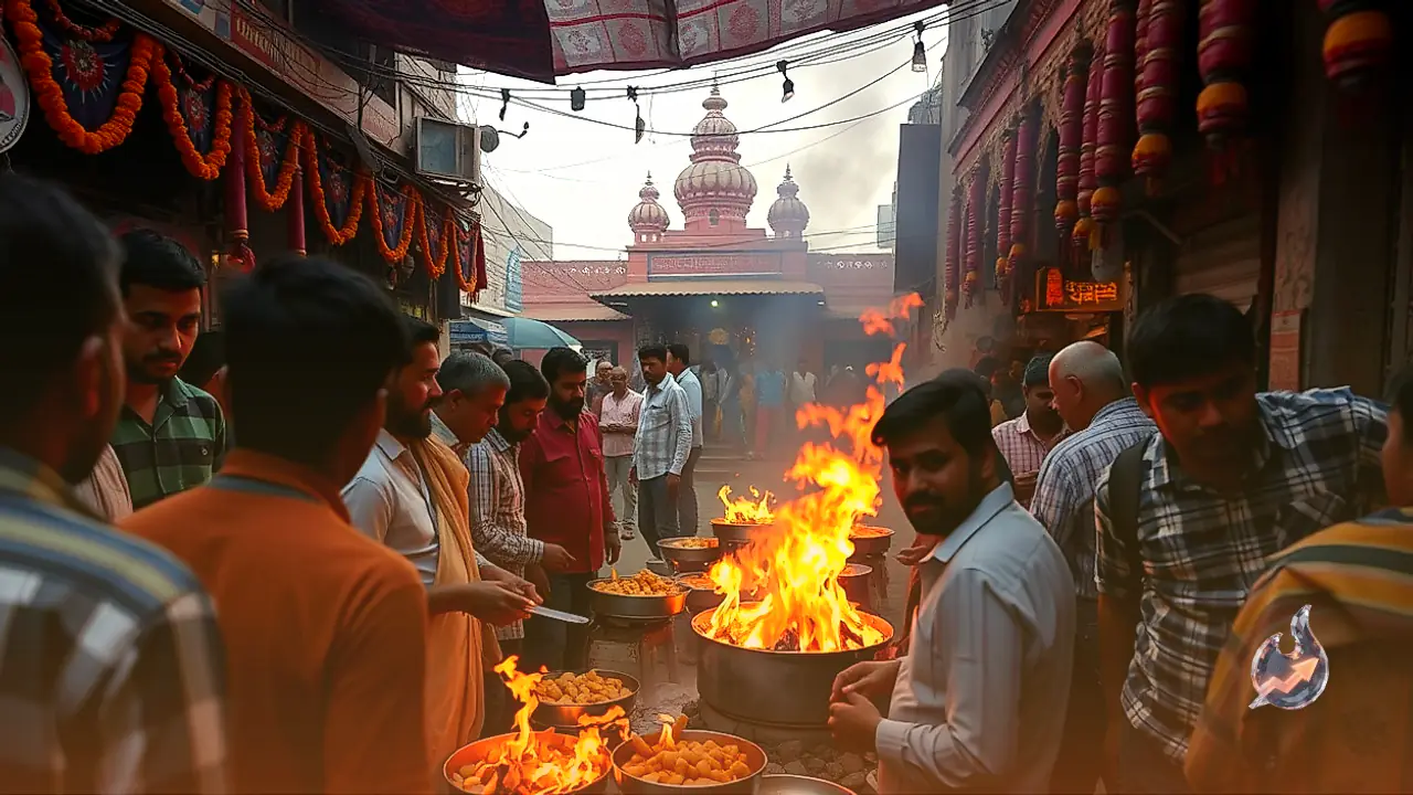 Flames Fuel Jaipur's Chaura Rasta Kulcha Stall Where Servings Begin Only After Tadkeshwar Temple Offering