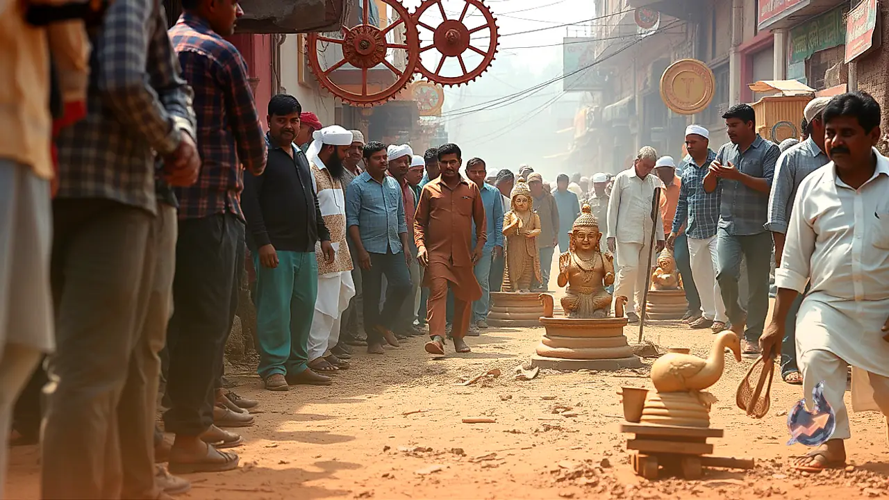 Gandhi Ground Gears Up For Dussehra As Bareilly Craftsmen Build 30-Foot Ravana Effigies