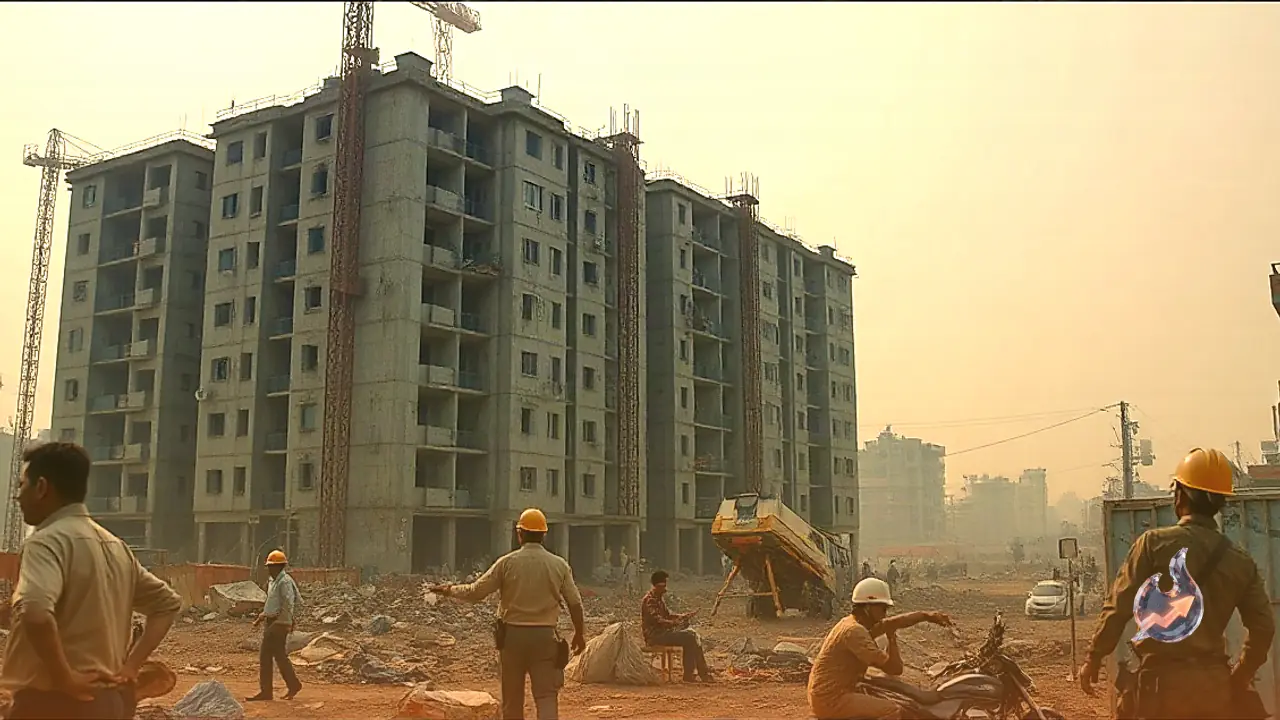 Major accident at Gandhinagar construction site as crane collapse traps workers