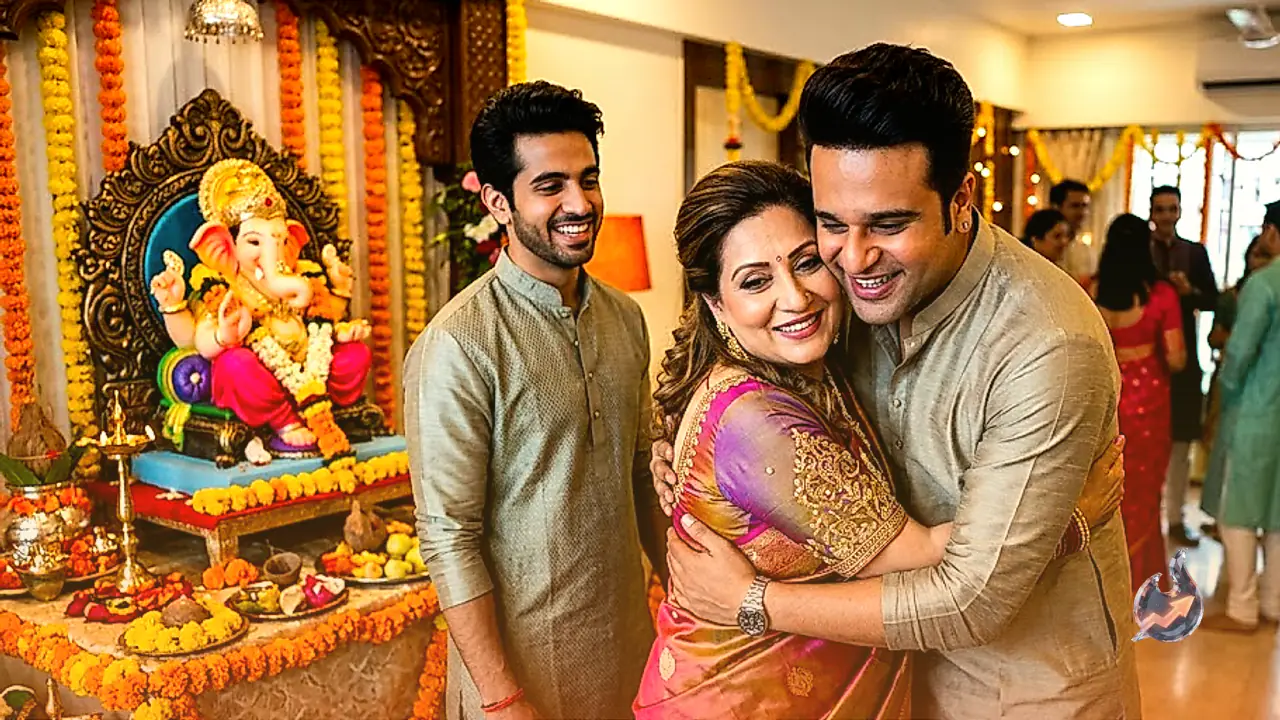 Festive Reunion Heals Family Rift as Sunita Ahuja Visits Nephew Krushna Abhishek for Ganesh Chaturthi
