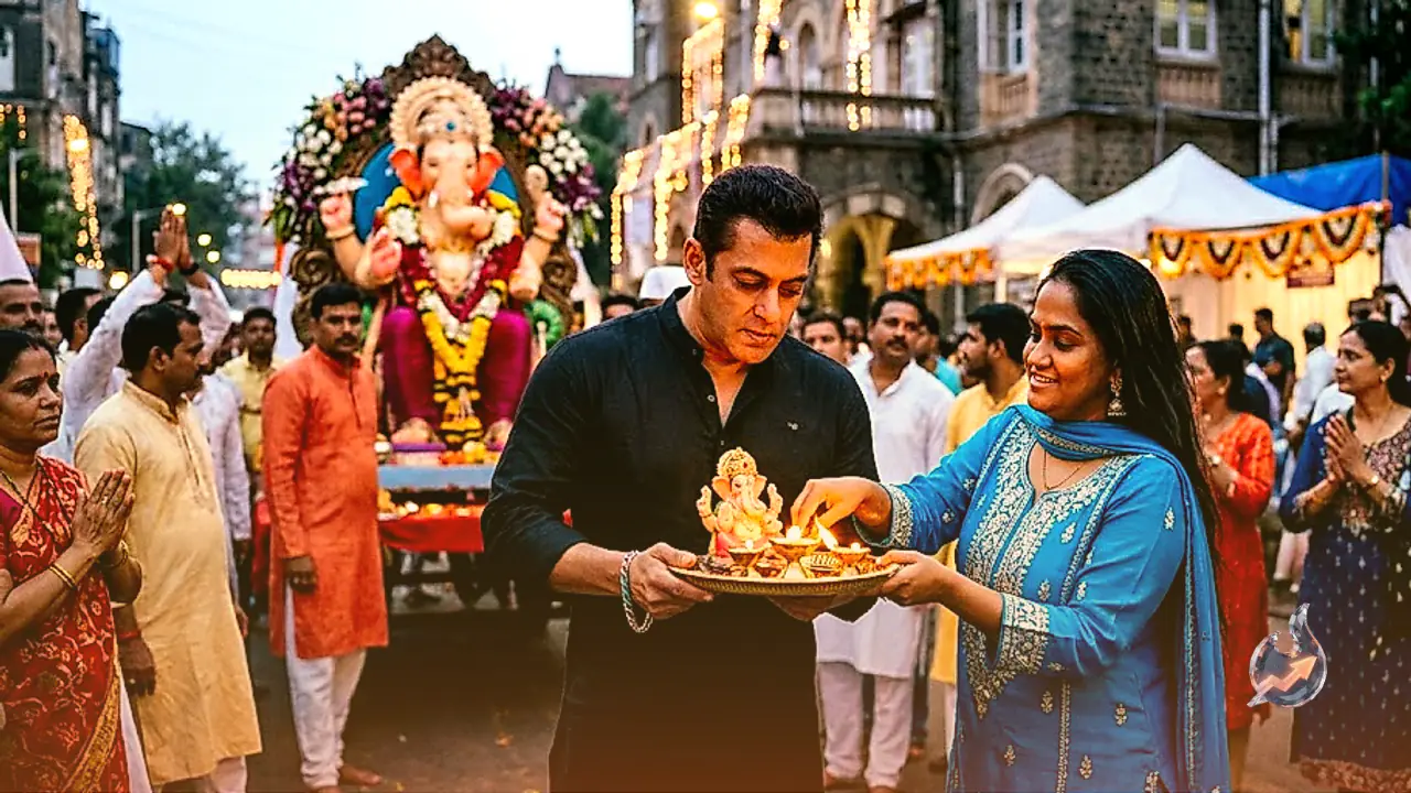 Salman Khan Makes Minor Aarti Mistake During Ganpati Visarjan As Sister Arpita Steps In To Guide Him