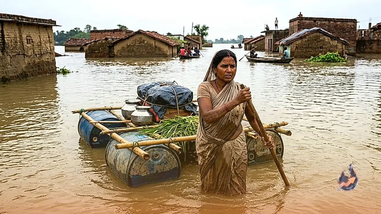 Chandauli's Nagahi Village Turns Into an Island as Ganga and Chandraprabha Surge, Leaving Homes Submerged and Families Struggling for Food