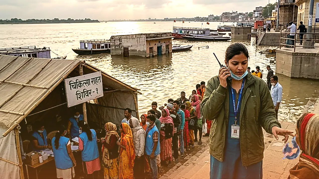 गंगा के उफान से वाराणसी में बिगड़े हालात, बाढ़ पीड़ितों की मदद के लिए 15 मेडिकल चौकियां और हेल्पलाइन सक्रिय