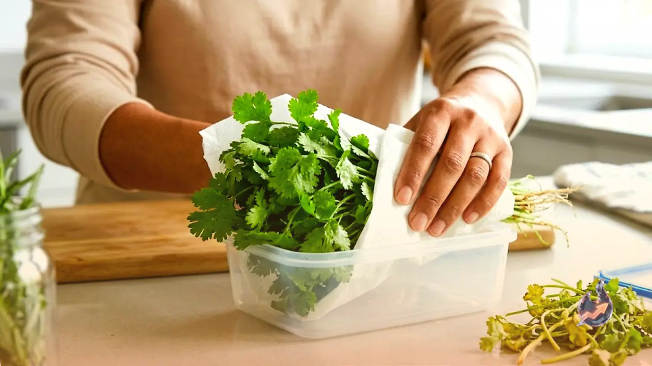 Stop Throwing Out Wilted Coriander: The Tissue Paper Trick That Keeps It Green for a Week