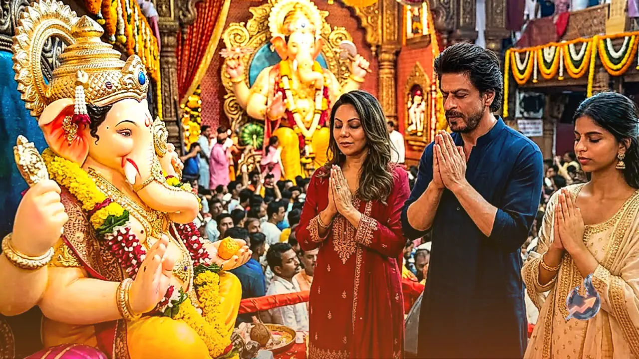 गौरी और सुहाना संग लालबागचा राजा पहुंचे शाहरुख खान, बप्पा की आरती में लिया हिस्सा