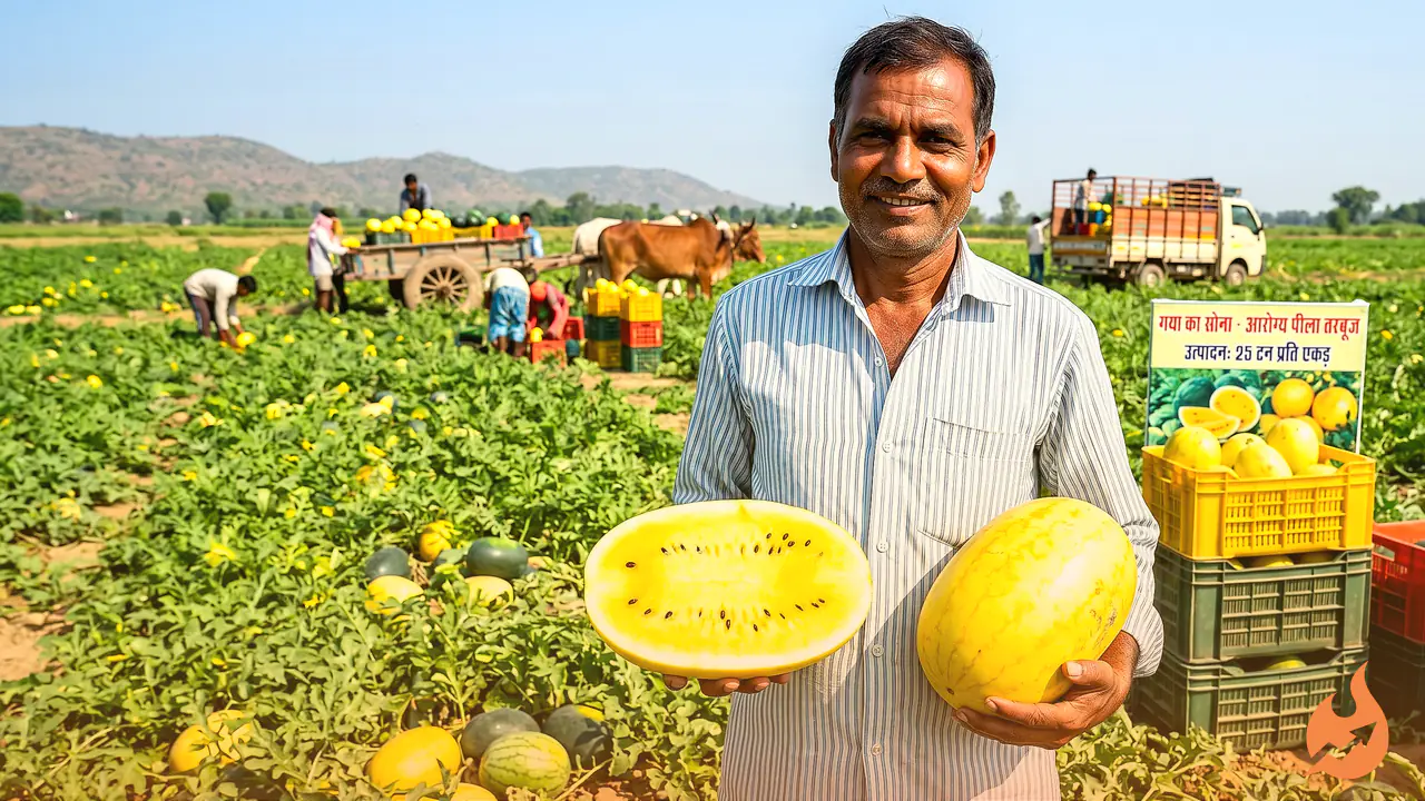 Gaya Farmer Strikes Gold With Yellow Watermelon, 25 Tonnes an Acre and Soaring Demand in Siliguri