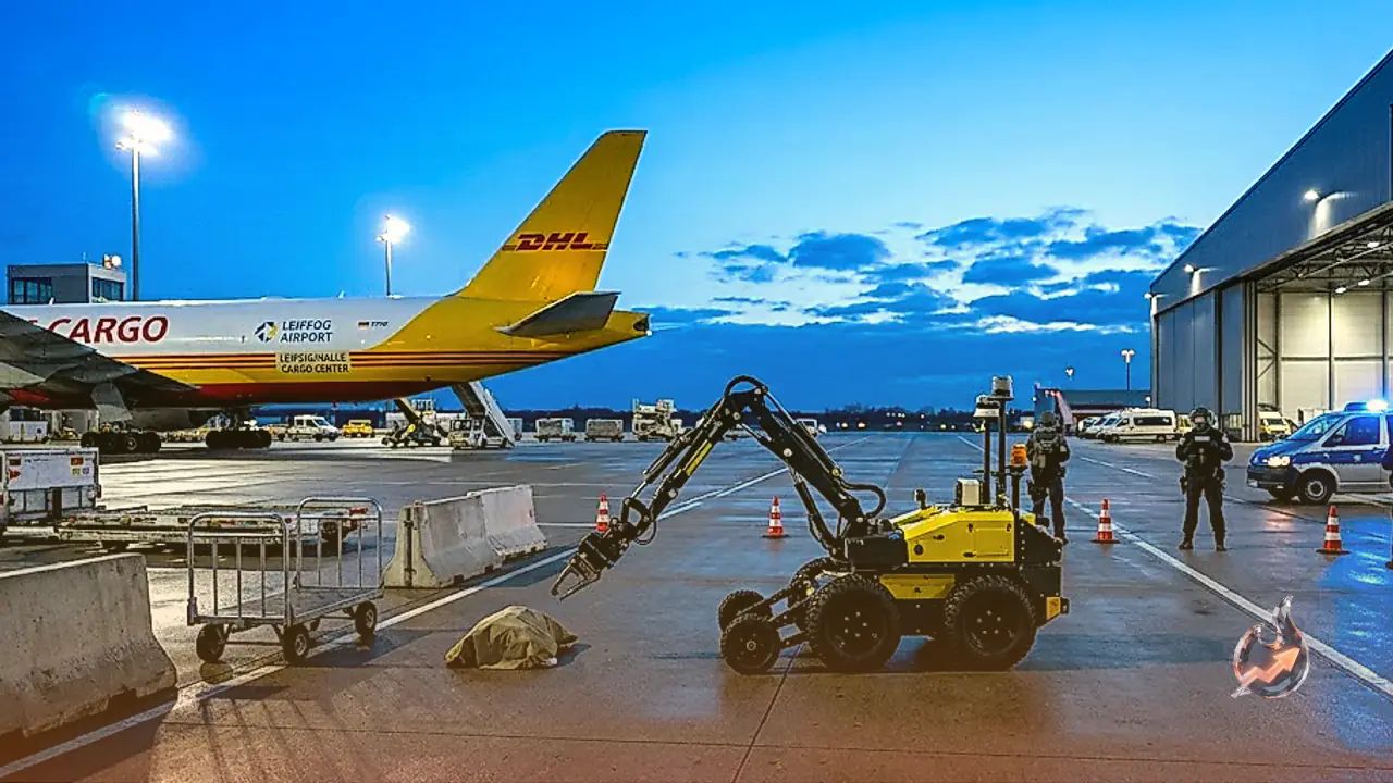 Explosive-laden drone sparks runway shutdown at a major German cargo airport