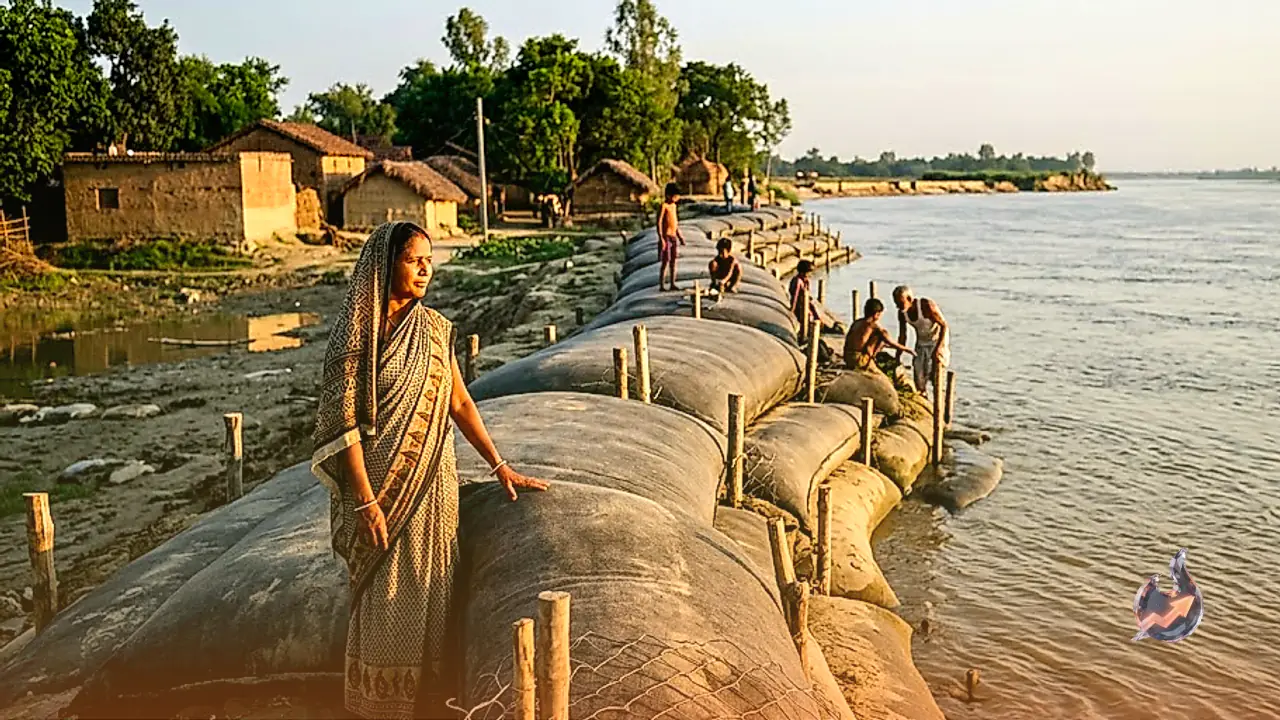 How a Geotube Wall Is Saving Bahraich's Riverside Villages From Yearly Erosion
