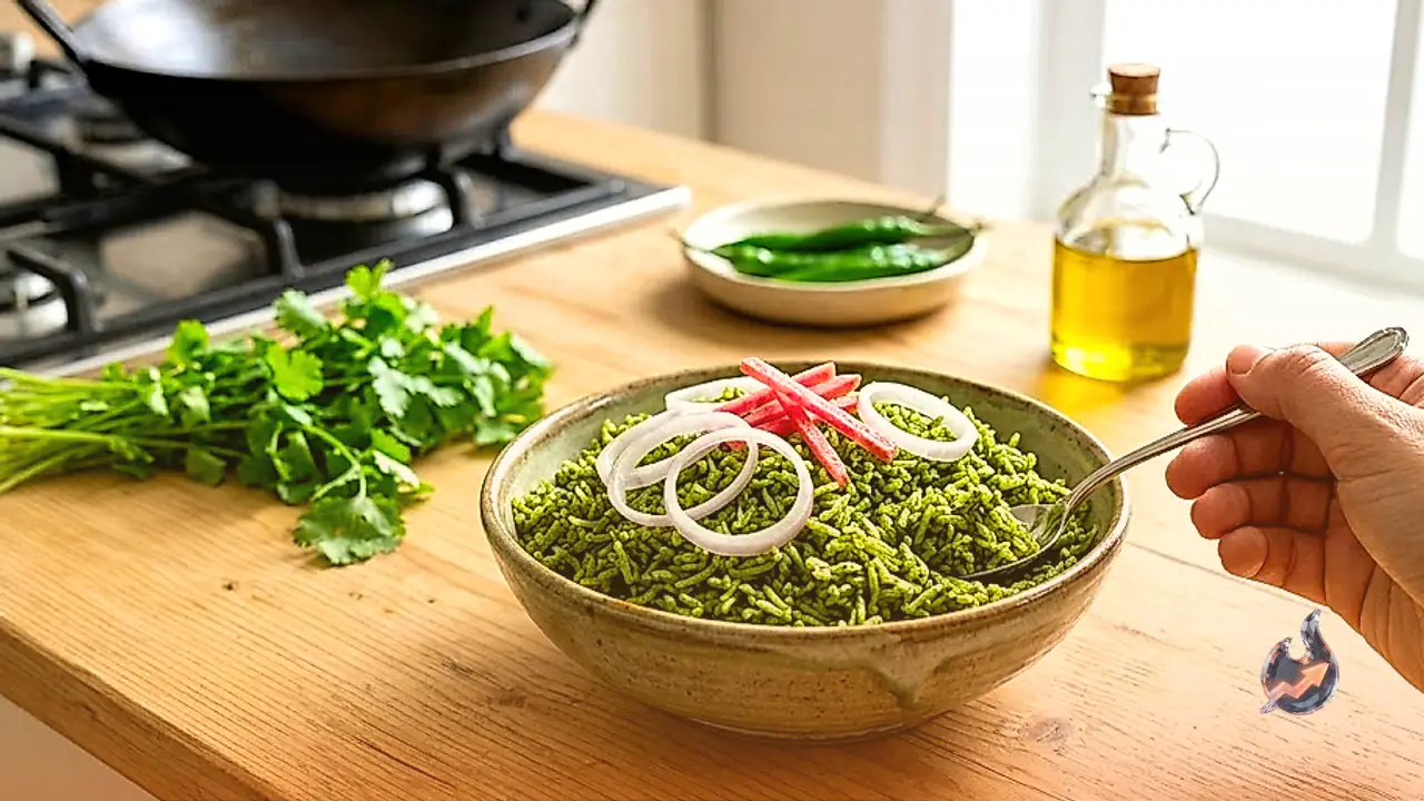 Restaurant Style Coriander Chilli Rice Bowl: A Quick and Simple Homemade Recipe