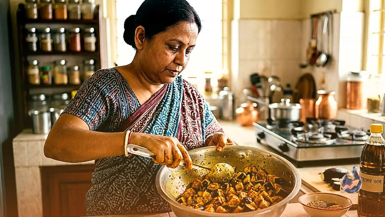 How to Make Tangy Homemade Brinjal Pickle with the Right Moisture Control Technique