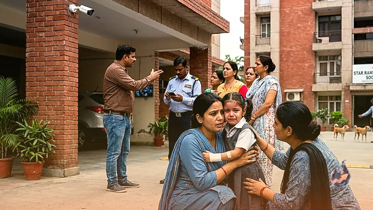 गाजियाबाद की आवासीय सोसाइटी में मासूम बच्ची पर तीन कुत्तों का जानलेवा हमला, सीसीटीवी फुटेज आया सामने