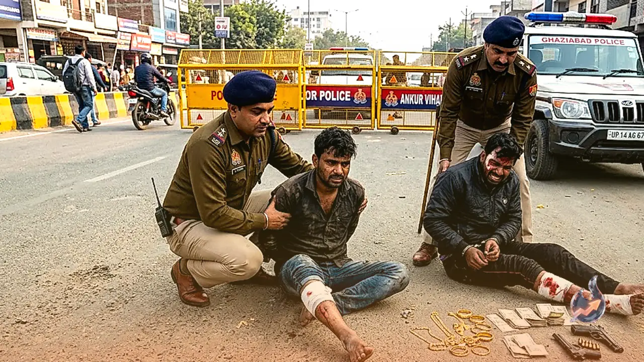 गाजियाबाद में पुलिस और बदमाशों के बीच मुठभेड़, आकिब और ध्यान सिंह गिरफ्तार