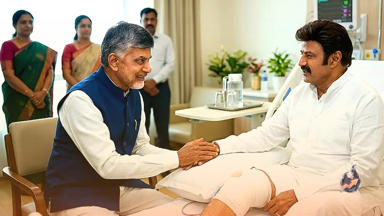 घुटने की सफल सर्जरी के बाद अस्पताल में भर्ती अभिनेता नंदमुरी बालकृष्ण से मिले मुख्यमंत्री चंद्रबाबू नायडू