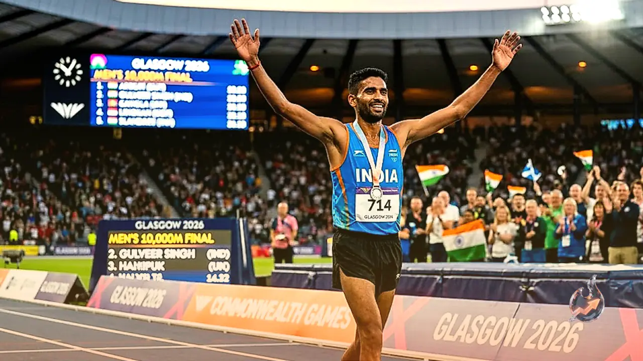 ग्लास्गो राष्ट्रमंडल खेल 2026 में गुलवीर सिंह ने 10,000 मीटर दौड़ में जीता रजत पदक, प्रधानमंत्री नरेंद्र मोदी ने सराहा